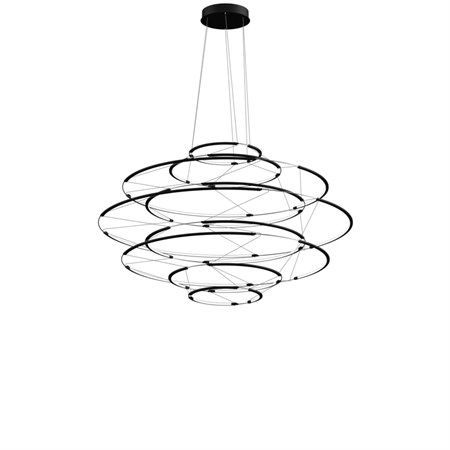 Nemo+DROP 9 LED 90W 8700lm 2700K CRI>90, hämardatav 1-10V, rippvalgusti, must